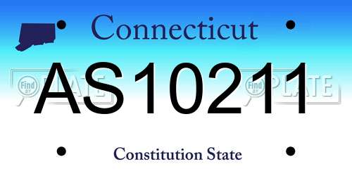 AS10211 Connecticut License Plate