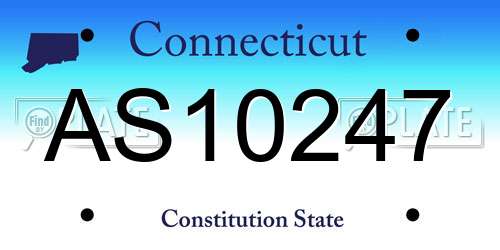 AS10247 Connecticut License Plate
