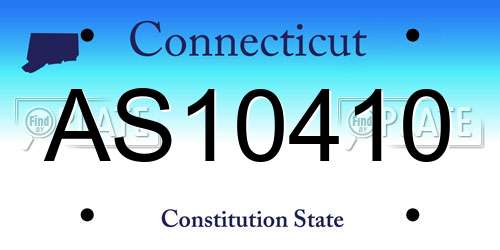 AS10410 Connecticut License Plate