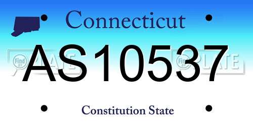 AS10537 Connecticut License Plate