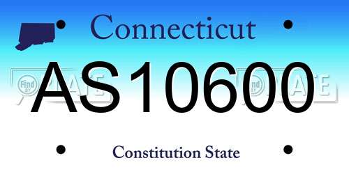 AS10600 Connecticut License Plate