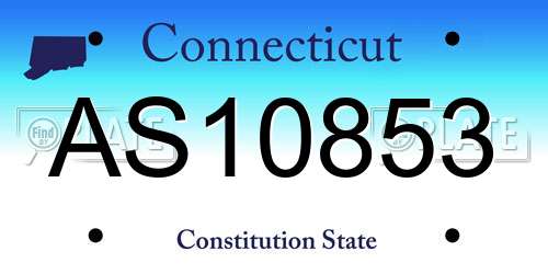 AS10853 Connecticut License Plate