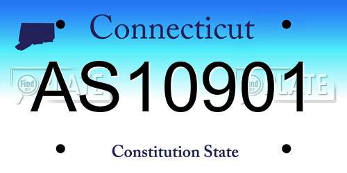 AS10901 Connecticut License Plate