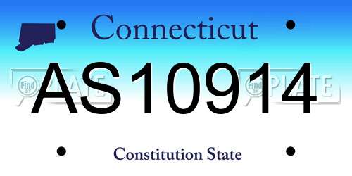 AS10914 Connecticut License Plate