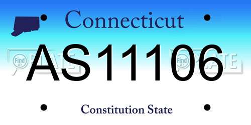 AS11106 Connecticut License Plate