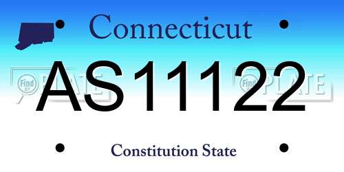 AS11122 Connecticut License Plate