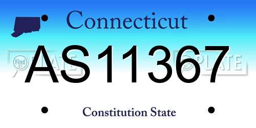 AS11367 Connecticut License Plate