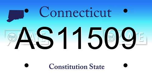 AS11509 Connecticut License Plate