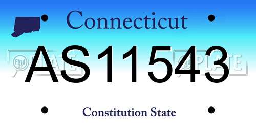AS11543 Connecticut License Plate