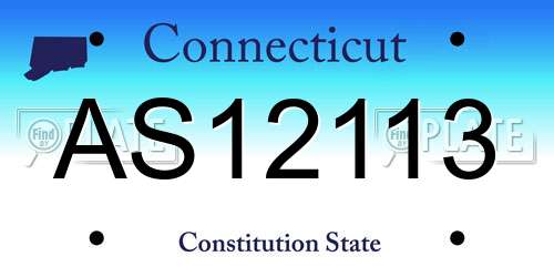 AS12113 Connecticut License Plate