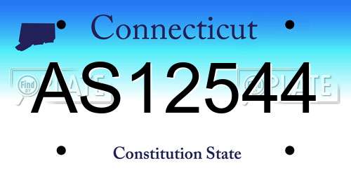 AS12544 Connecticut License Plate