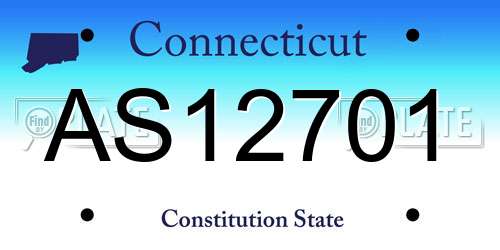 AS12701 Connecticut License Plate