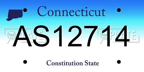 AS12714 Connecticut License Plate