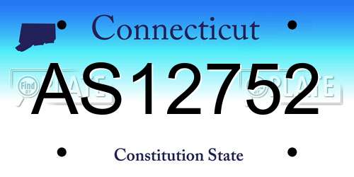 AS12752 Connecticut License Plate