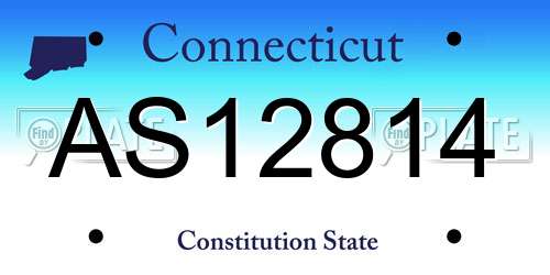 AS12814 Connecticut License Plate