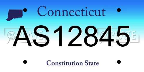 AS12845 Connecticut License Plate