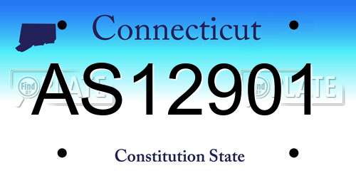 AS12901 Connecticut License Plate