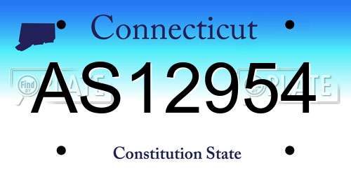 AS12954 Connecticut License Plate