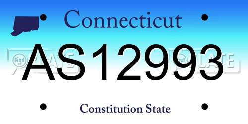 AS12993 Connecticut License Plate