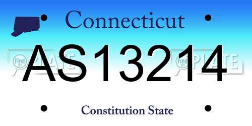 AS13214 Connecticut License Plate