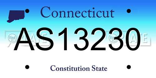 AS13230 Connecticut License Plate