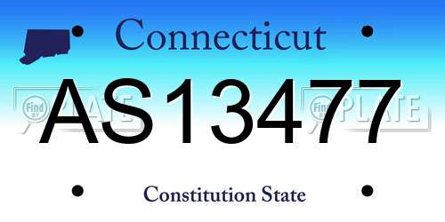 AS13477 Connecticut License Plate