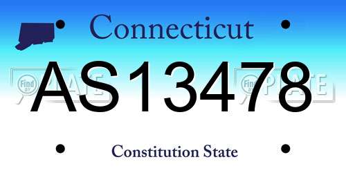 AS13478 Connecticut License Plate