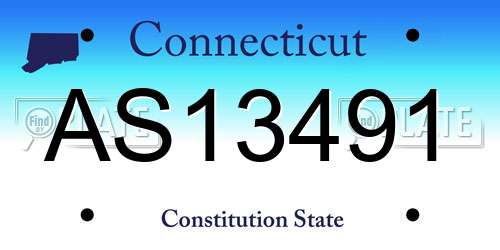 AS13491 Connecticut License Plate
