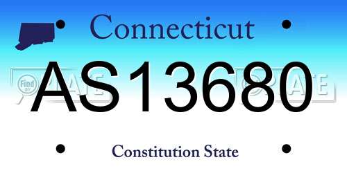 AS13680 Connecticut License Plate