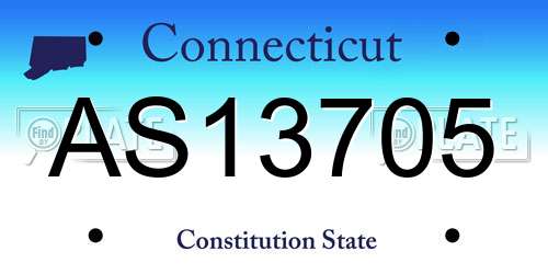 AS13705 Connecticut License Plate