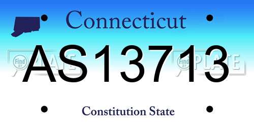 AS13713 Connecticut License Plate