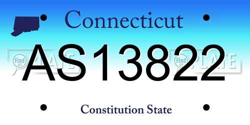 AS13822 Connecticut License Plate