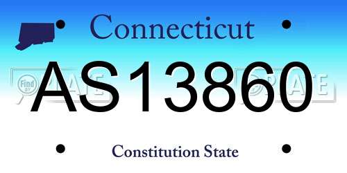 AS13860 Connecticut License Plate