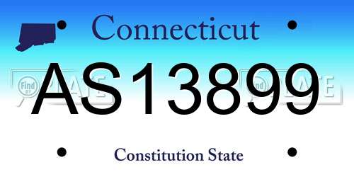 AS13899 Connecticut License Plate