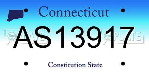 AS13917 Connecticut License Plate