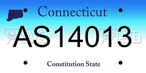 AS14013 Connecticut License Plate