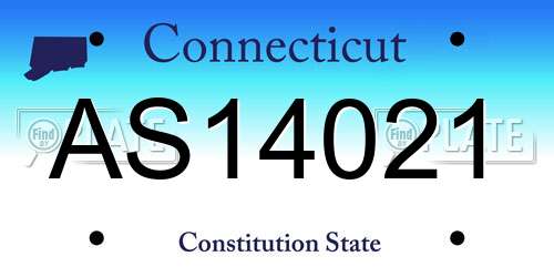 AS14021 Connecticut License Plate