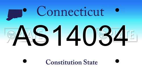 AS14034 Connecticut License Plate