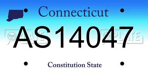 AS14047 Connecticut License Plate