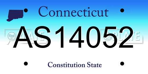 AS14052 Connecticut License Plate