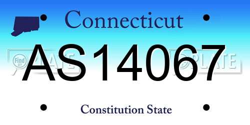 AS14067 Connecticut License Plate