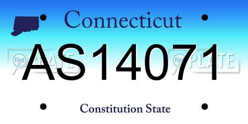 AS14071 Connecticut License Plate