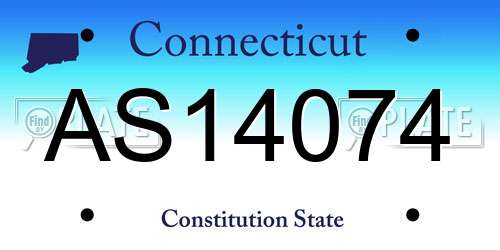 AS14074 Connecticut License Plate
