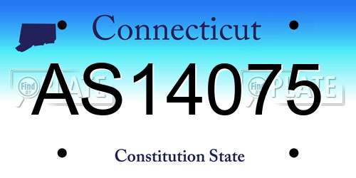 AS14075 Connecticut License Plate