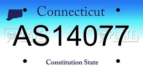 AS14077 Connecticut License Plate