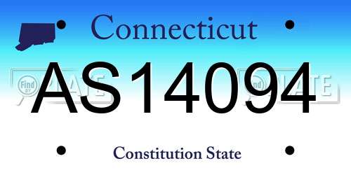 AS14094 Connecticut License Plate