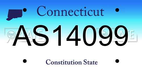 AS14099 Connecticut License Plate