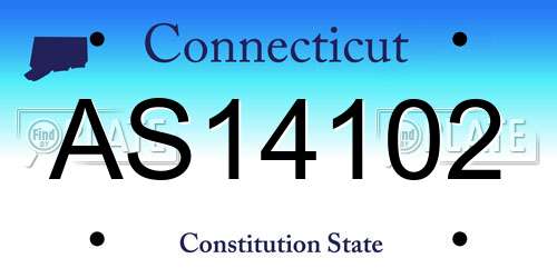 AS14102 Connecticut License Plate