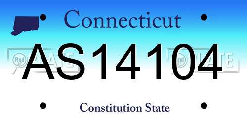 AS14104 Connecticut License Plate