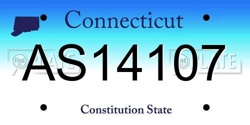AS14107 Connecticut License Plate